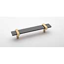 Sietto [P-1902-7-SB] Glass Cabinet Pull Handle - Adjustable Series - Slate Gray - Satin Brass Base - (5") Adjustable C/C - 7" L