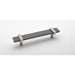 Sietto [P-1902-7-SN] Glass Cabinet Pull Handle - Adjustable Series - Slate Gray - Satin Nickel Base - (5&quot;) Adjustable C/C - 7&quot; L