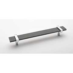 Sietto [P-1902-9-PC] Glass Cabinet Pull Handle - Adjustable Series - Slate Gray - Polished Chrome Base - (7") Adjustable C/C - 9" L