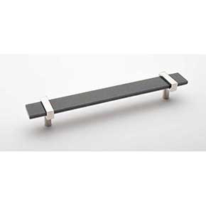 Sietto [P-1902-9-PN] Glass Cabinet Pull Handle - Adjustable Series - Slate Gray - Polished Nickel Base - (7") Adjustable C/C - 9" L