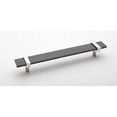 Sietto [P-1902-9-PN] Glass Cabinet Pull Handle - Adjustable Series - Slate Gray - Polished Nickel Base - (7&quot;) Adjustable C/C - 9&quot; L