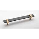 Sietto [P-1902-9-SB] Glass Cabinet Pull Handle - Adjustable Series - Slate Gray - Satin Brass Base - (7&quot;) Adjustable C/C - 9&quot; L