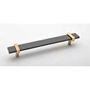 Sietto [P-1902-9-SB] Glass Cabinet Pull Handle - Adjustable Series - Slate Gray - Satin Brass Base - (7") Adjustable C/C - 9" L