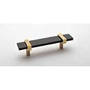 Sietto [P-1903-5.5-SB] Glass Cabinet Pull Handle - Adjustable Series - Black - Satin Brass Base - (3 1/2&quot;) Adjustable C/C - 5 1/2&quot; L