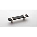 Sietto [P-1903-5.5-SN] Glass Cabinet Pull Handle - Adjustable Series - Black - Satin Nickel Base - (3 1/2") Adjustable C/C - 5 1/2" L