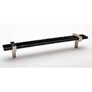 Sietto [P-1903-9-SN] Glass Cabinet Pull Handle - Adjustable Series - Black - Satin Nickel Base - (7&quot;) Adjustable C/C - 9&quot; L