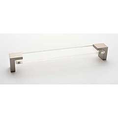 Sietto [P-1200-8-SN] Glass Cabinet Pull Handle - Affinity Series - Oversized - Clear - Satin Nickel Base - 8&quot; C/C - 8 3/8&quot; L
