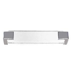Sietto [P-1200-PC] Glass Cabinet Pull Handle - Affinity Series - Oversized - Clear - Polished Chrome Base - 5 5/8" C/C - 6" L