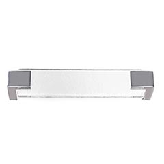 Sietto [P-1200-PC] Glass Cabinet Pull Handle - Affinity Series - Oversized - Clear - Polished Chrome Base - 5 5/8&quot; C/C - 6&quot; L