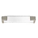 Sietto [P-1200-PN] Glass Cabinet Pull Handle - Affinity Series - Oversized - Clear - Polished Nickel Base - 5 5/8&quot; C/C - 6&quot; L