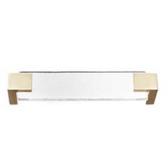 Sietto [P-1200-SB] Glass Cabinet Pull Handle - Affinity Series - Oversized - Clear - Satin Brass Base - 5 5/8" C/C - 6" L