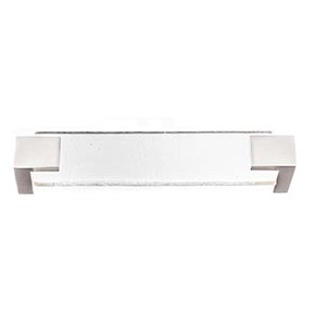 Sietto [P-1200-SN] Glass Cabinet Pull Handle - Affinity Series - Oversized - Clear - Satin Nickel Base - 5 5/8" C/C - 6" L