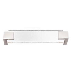 Sietto [P-1200-SN] Glass Cabinet Pull Handle - Affinity Series - Oversized - Clear - Satin Nickel Base - 5 5/8&quot; C/C - 6&quot; L