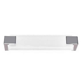 Sietto [P-1201-PC] Glass Cabinet Pull Handle - Affinity Series - Oversized - White - Polished Chrome Base - 5 5/8" C/C - 6" L