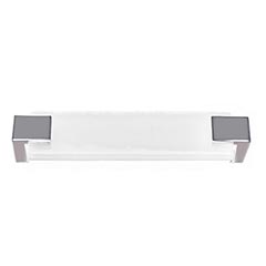 Sietto [P-1201-PC] Glass Cabinet Pull Handle - Affinity Series - Oversized - White - Polished Chrome Base - 5 5/8&quot; C/C - 6&quot; L
