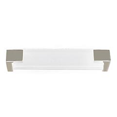 Sietto [P-1201-PN] Glass Cabinet Pull Handle - Affinity Series - Oversized - White - Polished Nickel Base - 5 5/8&quot; C/C - 6&quot; L