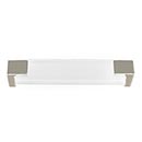 Sietto [P-1201-6-PN] Glass Cabinet Pull Handle - Affinity Series - Oversized - White - Polished Nickel Base - 5 5/8&quot; C/C - 6&quot; L
