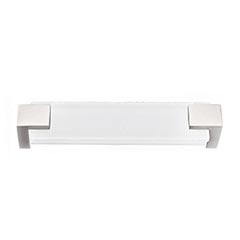 Sietto [P-1201-SN] Glass Cabinet Pull Handle - Affinity Series - Oversized - White - Satin Nickel Base - 5 5/8" C/C - 6" L