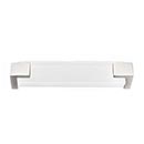 Sietto [P-1201-6-SN] Glass Cabinet Pull Handle - Affinity Series - Oversized - White - Satin Nickel Base - 5 5/8" C/C - 6" L