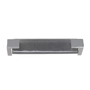 Sietto [P-1202-PC] Glass Cabinet Pull Handle - Affinity Series - Oversized - Slate Gray - Polished Chrome Base - 5 5/8" C/C - 6" L
