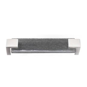Sietto [P-1202-SN] Glass Cabinet Pull Handle - Affinity Series - Oversized - Slate Gray - Satin Nickel Base - 5 5/8" C/C - 6" L