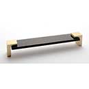 Sietto [P-1203-8-SB] Glass Cabinet Pull Handle - Affinity Series - Oversized - Black - Satin Brass Base - 8" C/C - 8 3/8" L