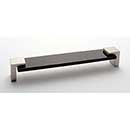 Sietto [P-1203-8-SN] Glass Cabinet Pull Handle - Affinity Series - Oversized - Black - Satin Nickel Base - 8" C/C - 8 3/8" L