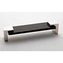 Sietto [P-1203-6-PN] Glass Cabinet Pull Handle - Affinity Series - Oversized - Black - Polished Nickel Base - 5 5/8" C/C - 6" L