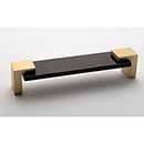 Sietto [P-1203-6-SB] Glass Cabinet Pull Handle - Affinity Series - Oversized - Black - Satin Brass Base - 5 5/8&quot; C/C - 6&quot; L