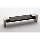 Sietto [P-1203-6-SN] Glass Cabinet Pull Handle - Affinity Series - Oversized - Black - Satin Nickel Base - 5 5/8" C/C - 6" L