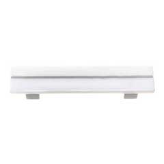 Sietto [P-1400-SN] Glass Cabinet Pull Handle - Bandwidth Series - Standard Size - White - Satin Nickel Base - 3 1/2&quot; C/C - 5&quot; L