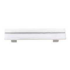 Sietto [P-1400-SN] Glass Cabinet Pull Handle - Bandwidth Series - Standard Size - White - Satin Nickel Base - 3 1/2" C/C - 5" L
