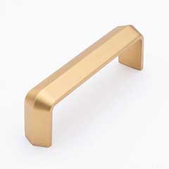 Sietto [P-2003-4-SB] Die Cast Zinc Cabinet Pull Handle - Eternity Series - Standard Size - Satin Brass Finish - 4&quot; C/C - 4 1/4&quot; L