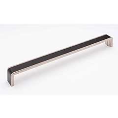 Sietto [P-2000-12-MB-SN] Die Cast Zinc Cabinet Pull Handle - Fusion Series - Oversized - Matte Black &amp; Satin Nickel Finish - 12" C/C - 12 3/8" L