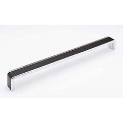 Sietto [P-2000-12-MB-PC] Die Cast Zinc Cabinet Pull Handle - Fusion Series - Oversized - Matte Black &amp; Polished Chrome Finish - 12" C/C - 12 3/8" L