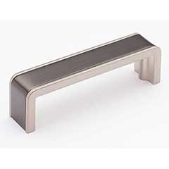 Sietto [P-2000-4-G-SN] Die Cast Zinc Cabinet Pull Handle - Fusion Series - Standard Size - Gunmetal &amp; Satin Nickel Finish - 4" C/C - 4 3/8" L