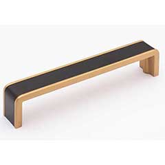 Sietto [P-2000-6-MB-SB] Die Cast Zinc Cabinet Pull Handle - Fusion Series - Oversized - Matte Black &amp; Satin Brass Finish - 6&quot; C/C - 6 3/8&quot; L