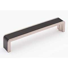 Sietto [P-2000-6-MB-SN] Die Cast Zinc Cabinet Pull Handle - Fusion Series - Oversized - Matte Black &amp; Satin Nickel Finish - 6" C/C - 6 3/8" L