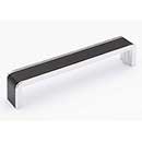 Sietto [P-2000-6-MB-PC] Die Cast Zinc Cabinet Pull Handle - Fusion Series - Oversized - Matte Black & Polished Chrome Finish - 6" C/C - 6 3/8" L