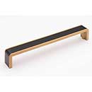 Sietto [P-2000-8-MB-SB] Die Cast Zinc Cabinet Pull Handle - Fusion Series - Oversized - Matte Black & Satin Brass Finish - 8" C/C - 8 3/8" L