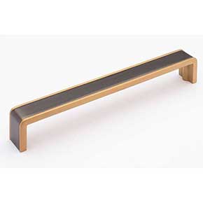 Sietto [P-2000-8-G-SB] Die Cast Zinc Cabinet Pull Handle - Fusion Series - Oversized - Gunmetal & Satin Brass Finish - 8" C/C - 8 3/8" L