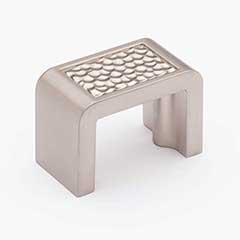 Sietto [K-2002-SN] Die Cast Zinc Cabinet Finger Pull - Hammered Series - Satin Nickel Finish - 1 3/8" C/C - 1 3/4" L