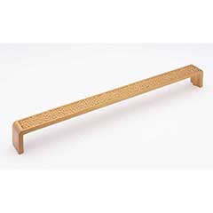 Sietto [P-2002-12-SB] Die Cast Zinc Cabinet Pull Handle - Hammered Series - Oversized - Satin Brass Finish - 12" C/C - 12 3/8" L