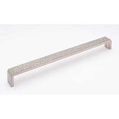 Sietto [P-2002-12-SN] Die Cast Zinc Cabinet Pull Handle - Hammered Series - Oversized - Satin Nickel Finish - 12&quot; C/C - 12 3/8&quot; L