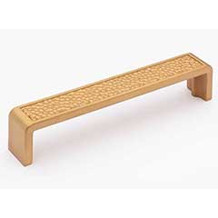 Sietto [P-2002-6-SB] Die Cast Zinc Cabinet Pull Handle - Hammered Series - Oversized - Satin Brass Finish - 6" C/C - 6 3/8" L