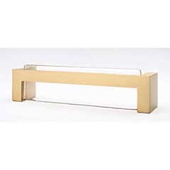 Sietto [P-1800-SB] Glass Cabinet Pull Handle - Skyline Series - Oversized - Clear - Satin Brass Base - 128mm C/C - 5 3/8" L