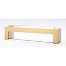 Sietto [P-1800-SB] Glass Cabinet Pull Handle - Skyline Series - Oversized - Clear - Satin Brass Base - 128mm C/C - 5 3/8" L