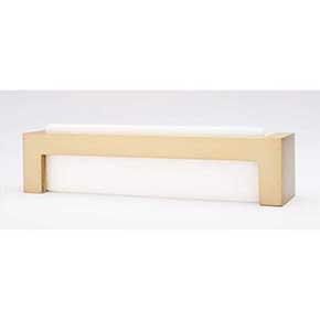 Sietto [P-1801-SB] Glass Cabinet Pull Handle - Skyline Series - Oversized - White - Satin Brass Base - 128mm C/C - 5 3/8" L