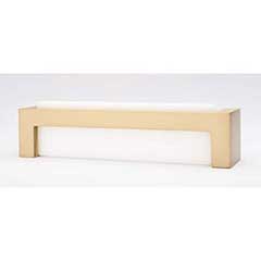 Sietto [P-1801-SB] Glass Cabinet Pull Handle - Skyline Series - Oversized - White - Satin Brass Base - 128mm C/C - 5 3/8&quot; L