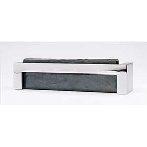 Sietto [P-1802-PC] Glass Cabinet Pull Handle - Skyline Series - Oversized - Irid Black - Polished Chrome Base - 128mm C/C - 5 3/8" L